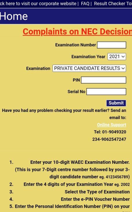 WAEC results checker