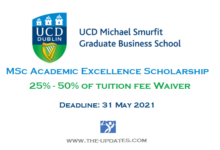 ireland ucd smurfit school msc academic excellence scholarships 2021 2022 1 MAUTECH admission